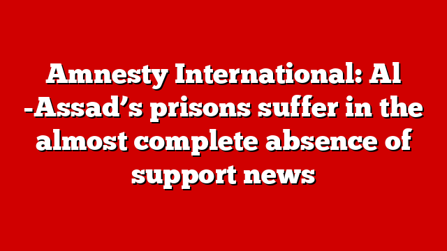 Amnesty International: Al -Assad’s prisons suffer in the almost complete absence of support news