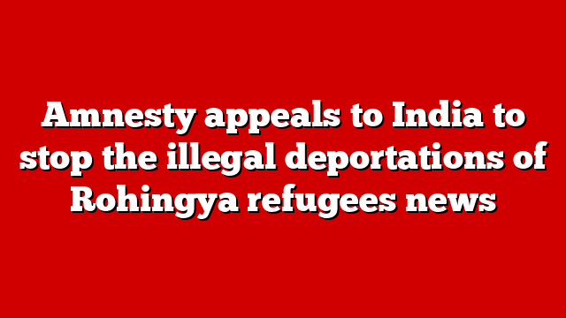 Amnesty appeals to India to stop the illegal deportations of Rohingya refugees news