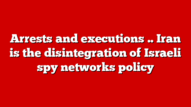 Arrests and executions .. Iran is the disintegration of Israeli spy networks policy