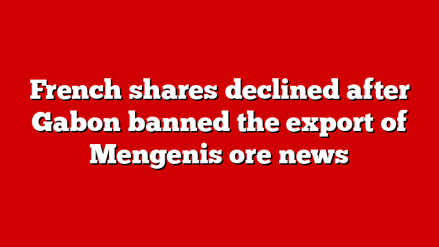 French shares declined after Gabon banned the export of Mengenis ore news
