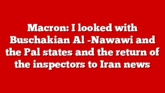 Macron: I looked with Buschakian Al -Nawawi and the Pal states and the return of the inspectors to Iran news