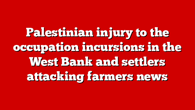 Palestinian injury to the occupation incursions in the West Bank and settlers attacking farmers news
