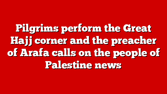 Pilgrims perform the Great Hajj corner and the preacher of Arafa calls on the people of Palestine news