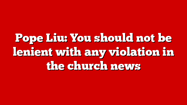 Pope Liu: You should not be lenient with any violation in the church news