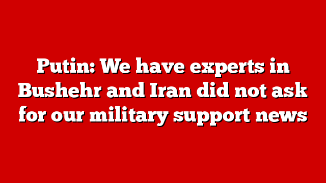 Putin: We have experts in Bushehr and Iran did not ask for our military support news