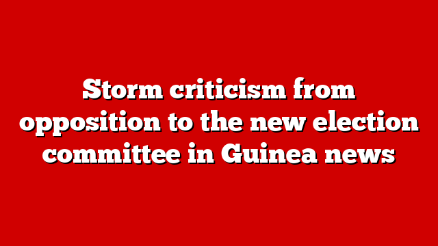 Storm criticism from opposition to the new election committee in Guinea news