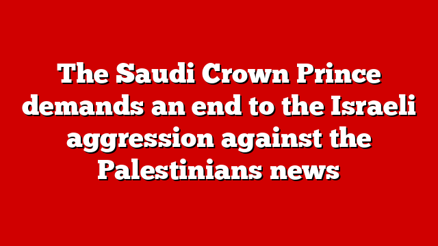 The Saudi Crown Prince demands an end to the Israeli aggression against the Palestinians news