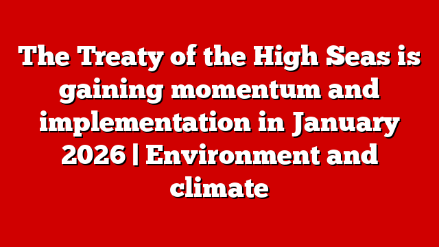 The Treaty of the High Seas is gaining momentum and implementation in January 2026 | Environment and climate
