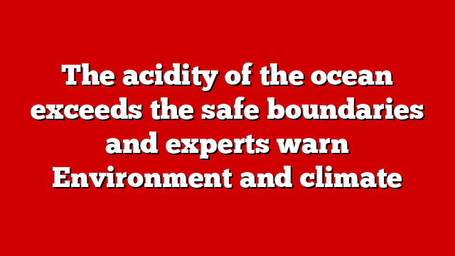 The acidity of the ocean exceeds the safe boundaries and experts warn Environment and climate