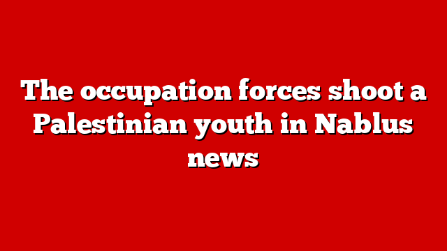The occupation forces shoot a Palestinian youth in Nablus news