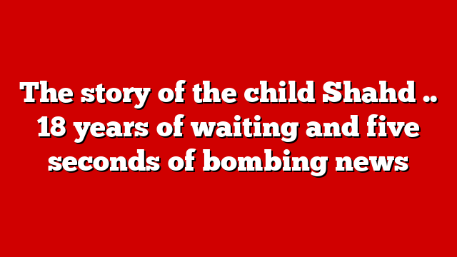 The story of the child Shahd .. 18 years of waiting and five seconds of bombing news