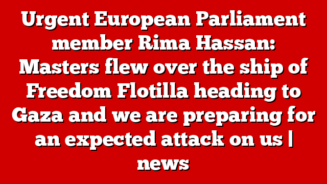 Urgent European Parliament member Rima Hassan: Masters flew over the ship of Freedom Flotilla heading to Gaza and we are preparing for an expected attack on us | news
