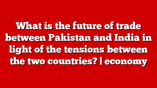 What is the future of trade between Pakistan and India in light of the tensions between the two countries? | economy