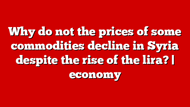 Why do not the prices of some commodities decline in Syria despite the rise of the lira? | economy