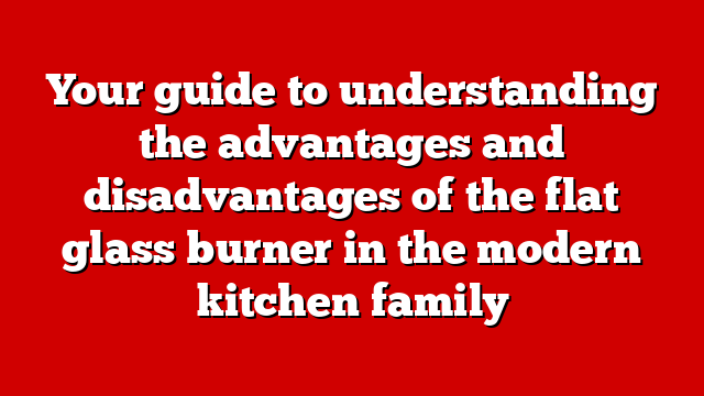 Your guide to understanding the advantages and disadvantages of the flat glass burner in the modern kitchen family