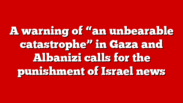 A warning of “an unbearable catastrophe” in Gaza and Albanizi calls for the punishment of Israel news
