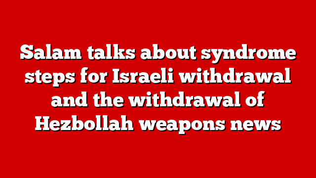 Salam talks about syndrome steps for Israeli withdrawal and the withdrawal of Hezbollah weapons news