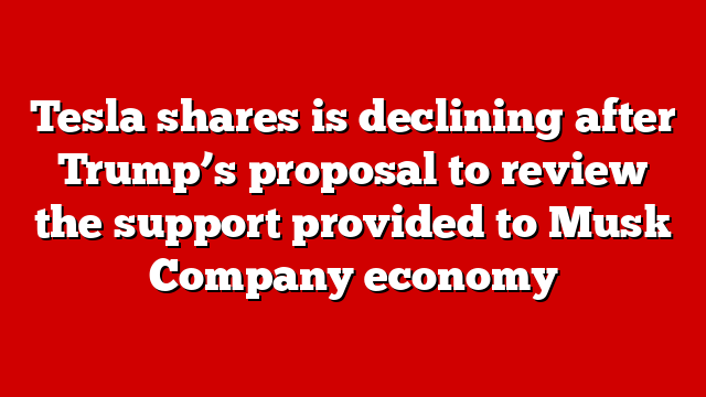Tesla shares is declining after Trump’s proposal to review the support provided to Musk Company economy