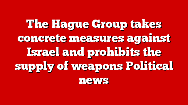 The Hague Group takes concrete measures against Israel and prohibits the supply of weapons Political news