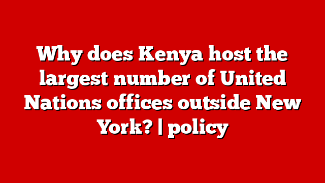 Why does Kenya host the largest number of United Nations offices outside New York? | policy